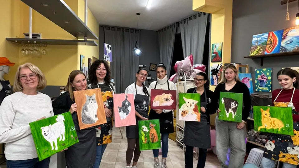 Sofia Manastirski Livadi studio pet portrait class with artist guidance