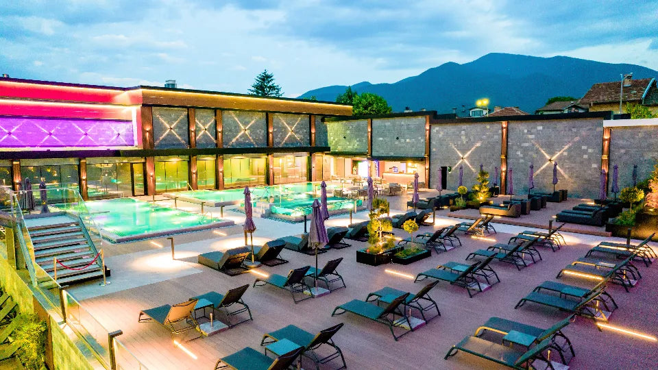 Japanese pool and quiet relaxation zones at Pulse Therme Bansko