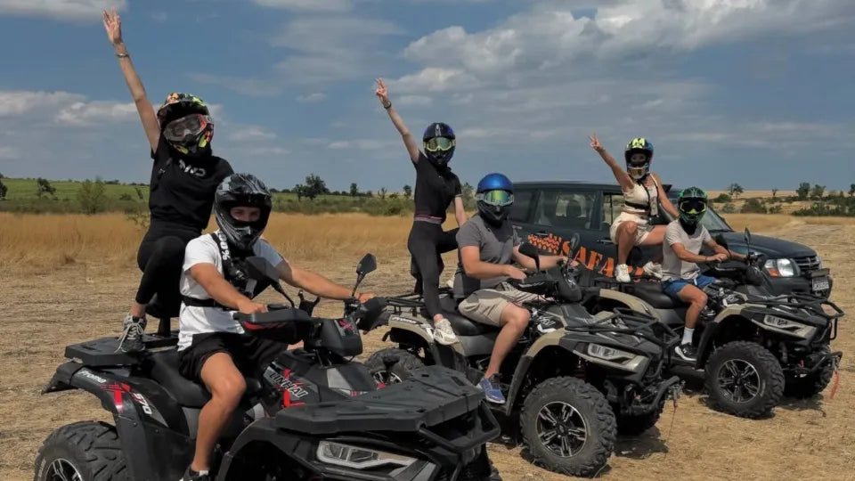 Two-seater 400cc ATV on a forest track near Varna