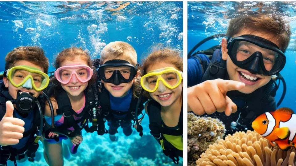 First sea dive for kids in Sozopol with full scuba equipment