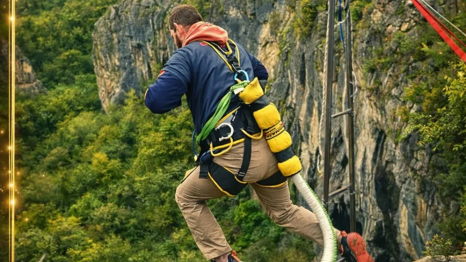 Bungee jump at Prohodna Cave for one