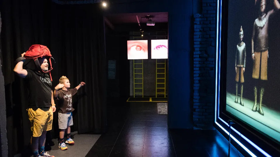 Family enjoying exhibits at the Fantasy Non‑Museum in Plovdiv