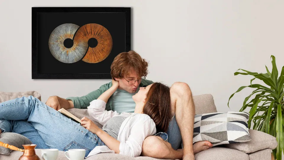 Three‑iris panoramic print 60×20 cm with frame – Plovdiv