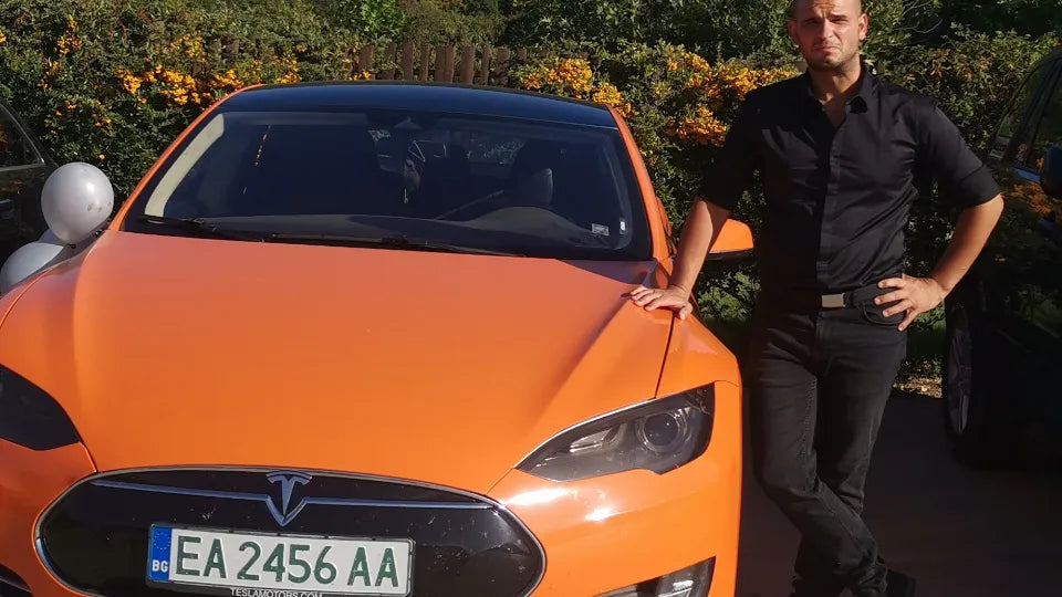 Exploring Tesla Model S settings on the central screen in Plovdiv