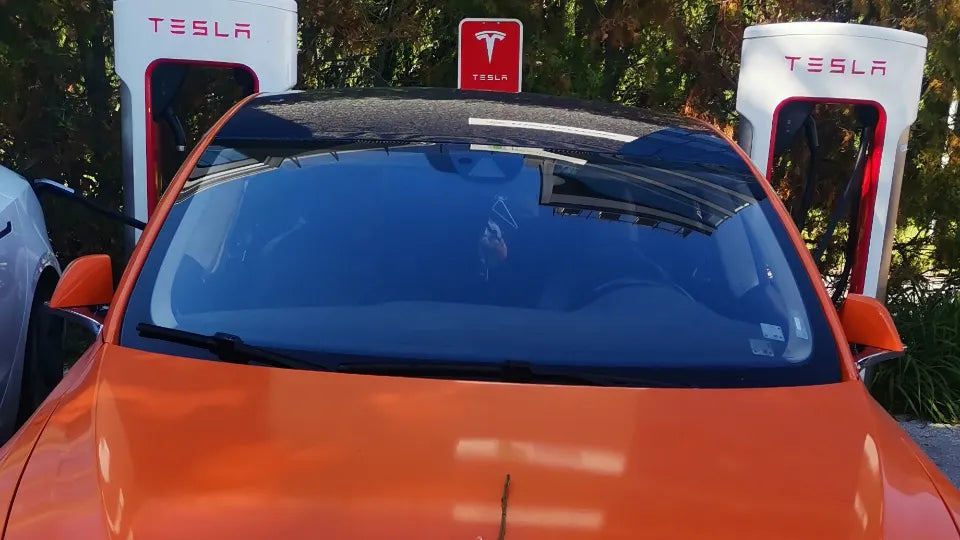 Accelerating a Tesla Model S on a test drive in Plovdiv